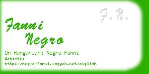 fanni negro business card